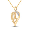 Yellow-tone Sterling Silver Womens Round Diamond Heart Pendant 1/20 Cttw
