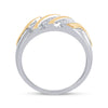 10k Two-tone Gold Mens Round Diamond Wedding Band Ring 1/2 Cttw