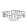 10k White Gold Diamond Princess Bridal Wedding Ring Band Set 7/8 Cttw