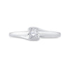 10k White Gold Womens Round Diamond Solitaire Promise Ring 1/8 Cttw