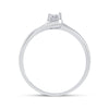 10k White Gold Womens Round Diamond Solitaire Promise Ring 1/8 Cttw