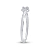 10k White Gold Womens Round Diamond Solitaire Promise Ring 1/8 Cttw