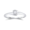 10k White Gold Womens Round Diamond Solitaire Promise Ring 1/8 Cttw