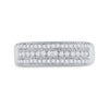 10k White Gold Womens Round Diamond Band Ring 1/3 Cttw