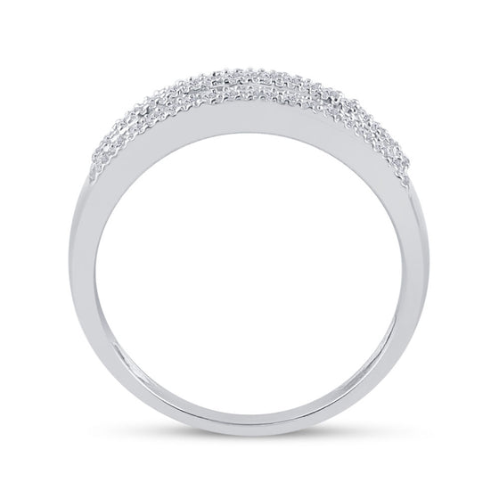 10k White Gold Womens Round Diamond Band Ring 1/3 Cttw