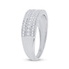 10k White Gold Womens Round Diamond Band Ring 1/3 Cttw