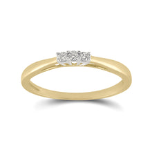  10k Yellow Gold Round Diamond 3-stone Bridal Wedding Engagement Ring 1/20 Cttw