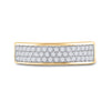 10k Yellow Gold Womens Round Diamond Pave Band Ring 1/2 Cttw