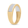 10k Yellow Gold Womens Round Diamond Pave Band Ring 1/2 Cttw