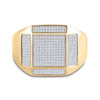 10k Yellow Gold Mens Round Diamond Square Ring 3/8 Cttw