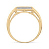 10k Yellow Gold Mens Round Diamond Square Ring 3/8 Cttw