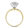 10k Yellow Gold Womens Round Prong-set Diamond Oval Cluster Ring 1/8 Cttw