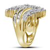 10k Yellow Gold Womens Round Diamond Cluster Ring 2 Cttw