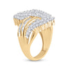 10k Yellow Gold Womens Round Diamond Cluster Ring 2 Cttw