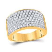  10k Yellow Gold Womens Round Diamond Pave Band Ring 1-1/2 Cttw