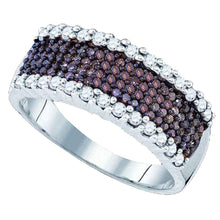  Sterling Silver Womens Round Brown Diamond Band Ring 5/8 Cttw