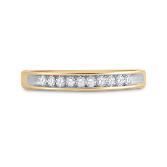 10k Yellow Gold Womens Round Diamond I Love You Band 1/5 Cttw