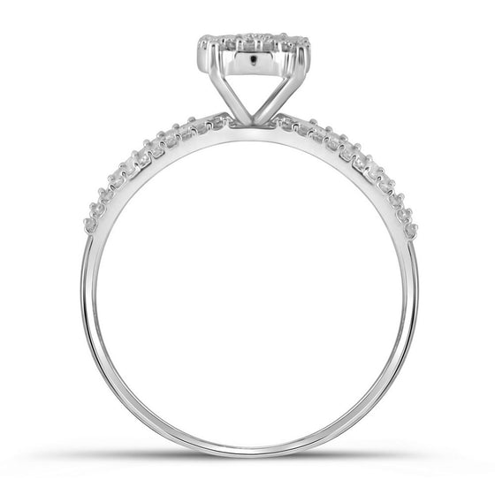 10k White Gold Round Diamond Bridal Wedding Ring Band Set 1/3 Cttw