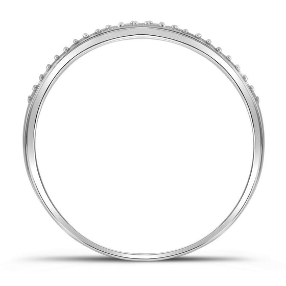 10k White Gold Round Diamond Bridal Wedding Ring Band Set 1/3 Cttw