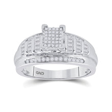  Sterling Silver Round Diamond Cluster Bridal Wedding Engagement Ring 3/8 Cttw