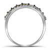 10k White Gold Womens Round Brown Diamond Contoured Band 3/4 Cttw