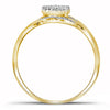10k Yellow Gold Womens Round Diamond Cluster Ring 1/6 Cttw