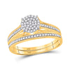 10k Yellow Gold Round Diamond Bridal Wedding Ring Band Set 1/3 Cttw