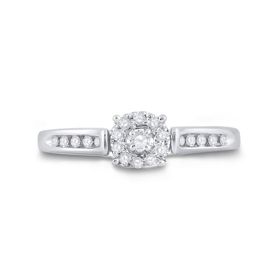 14k White Gold Round Diamond Solitaire Bridal Wedding Engagement Ring 1/8 Cttw