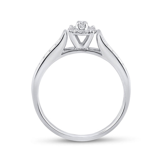 14k White Gold Round Diamond Solitaire Bridal Wedding Engagement Ring 1/8 Cttw