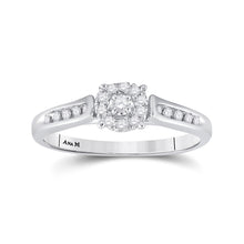  14k White Gold Round Diamond Solitaire Bridal Wedding Engagement Ring 1/8 Cttw