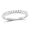 10k White Gold Princess Diamond Bridal Wedding Ring Band Set 3/8 Cttw