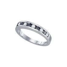  10k White Gold Womens Round Black Color Enhanced Diamond Band Ring 1/4 Cttw