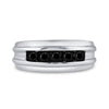 10k White Gold Mens Round Black Color Enhanced Diamond Band Ring 1 Cttw