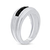 10k White Gold Mens Round Black Color Enhanced Diamond Band Ring 1 Cttw