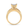 10k Yellow Gold Princess Diamond Cluster Bridal Wedding Engagement Ring 1-1/2 Cttw