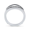 10k White Gold Womens Round Black Color Enhanced Diamond Wrap Ring Guard Enhancer 1/2 Cttw