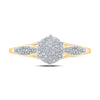 10k Yellow Gold Womens Round Diamond Cluster Ring 1/5 Cttw