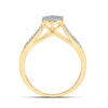 10k Yellow Gold Womens Round Diamond Cluster Ring 1/5 Cttw