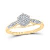 10k Yellow Gold Womens Round Diamond Cluster Ring 1/5 Cttw