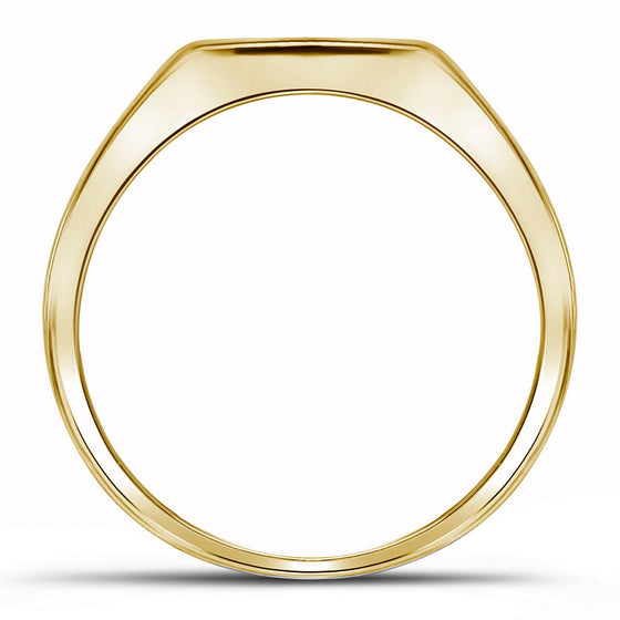 10k Yellow Gold Mens Round Black Color Enhanced Diamond Wedding Band Ring 1 Cttw