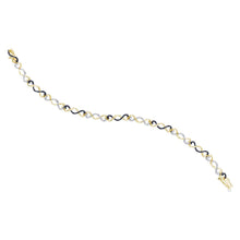  Yellow-tone Sterling Silver Womens Round Black Color Enhanced Diamond Infinity Bracelet 1/4 Cttw
