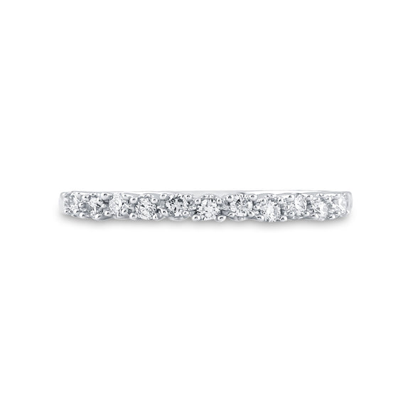 10k White Gold Womens Round Diamond Single Row Band Ring 1/6 Cttw