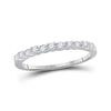 10k White Gold Womens Round Diamond Single Row Band Ring 1/6 Cttw