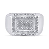 Sterling Silver Mens Round Diamond Cluster Ring 1/5 Cttw