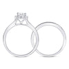 14k White Gold Princess Diamond Halo Bridal Wedding Ring Band Set 1-1/4 Cttw