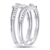 14k White Gold Womens Round Diamond Pointed Ring Guard Wedding Enhancer Band 1/5 Cttw