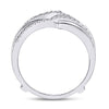14k White Gold Womens Round Diamond Pointed Ring Guard Wedding Enhancer Band 1/5 Cttw