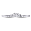 10k White Gold Womens Round Diamond Contoured Solitaire Enhancer Wedding Band 1/20 Cttw