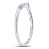 10k White Gold Womens Round Diamond Contoured Solitaire Enhancer Wedding Band 1/20 Cttw