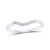 10k White Gold Womens Round Diamond Contoured Solitaire Enhancer Wedding Band 1/20 Cttw